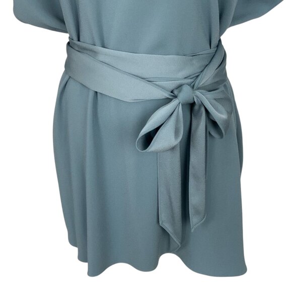 MM LaFleur Selena Top XL Waterfall Blue Sleeveless Tunic Tie Sash Quiet Luxury - Picture 9 of 13